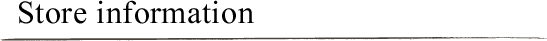 Store information